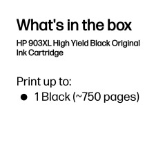 HP 903XL High Yield Black Ink Cartridge - Print Up to 750 Pages, Original Quality for Stunning Results!